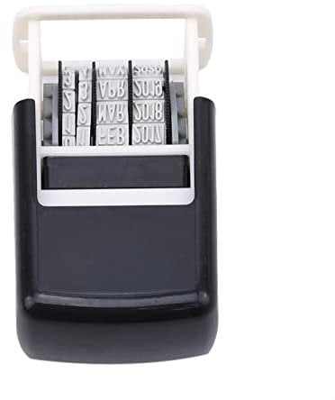 COMSY Mini-Datumsstempel 4 Mm Verstellbar Selbstfärbend Datumsstempel Selbstfärbend Manuell Verstellbar Für Büro Lehrer Und Rechnung Jahr/Monat/Tag,Schwarz