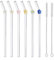 6-Pack Reusable Glass Straws with Flower, Glass Straws Shatter Resistant, 8''x8 MM Colorful Flower Glass Drinking Straws with 2 Cleaning Brushes for Smoothie Cocktail Juice-Dishwasher Safe (Flowers)