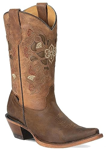 STARS & STRIPES WBL-69 Damen-Westernstiefel – Handgefertigte Leder-Boots mit mehrfarbigen Stickereien