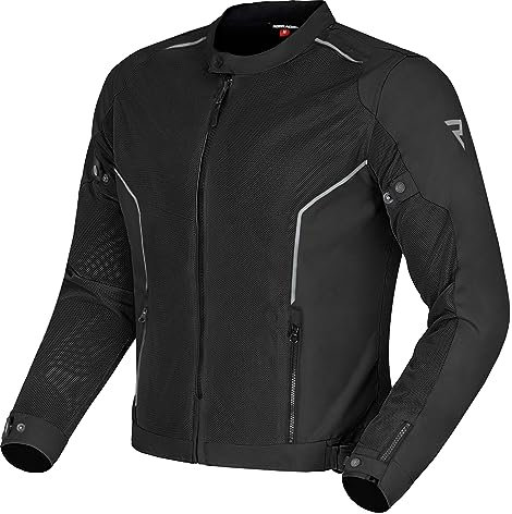 REBELHORN Wave Motorradjacke Herren | Textil | Mesh-Belüftungseinsätze | Ellbogen und Schulterprotektoren Stufe 2 | Rückenprotektor Tasche
