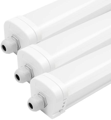 Ledvion - 3x Feuchtraumleuchte LED, 120cm, 36W, 6500K, IP65, wasserdichte und schlagfeste, TL Leuchte für Innen und Außenbereich, Kellerleuchte, Nassraumleuchte, Feuchtraum, Wannenleuchte, Neutralweiß