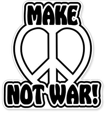 WildeBabsKLBT Make Love Peace Not War car K934 Hochwertiger Premium Auto-Aufkleber Sticker Decal Autoaufkleber Aufkleber-Folie 12cm