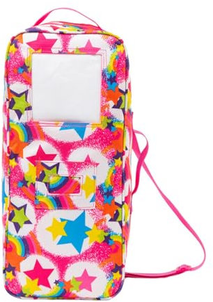 JAYIOLA Doll Carrying Case, Doll Clothes Storage for Any 18 Inch Doll, Birthday Gifts, Carrying Strap And Zipper, Accessory Case, Star