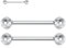 hengkaixuan G23 Titan Nipple Rings 14G Nipple Bars Silver Nipple Jewellery 1 Pair Internally Threaded Bridge Barbell Tongue Rings for Women Girls 12mm