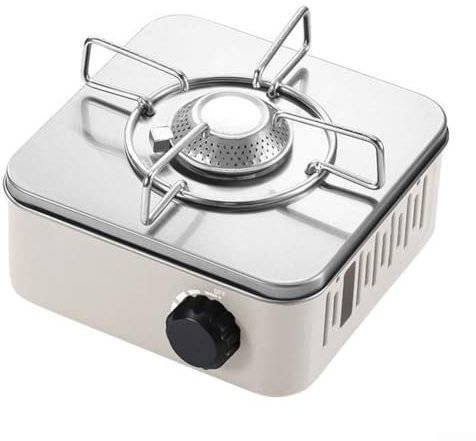 YUANGANG Mini fornello quadrato portatile a gas pieghevole da campeggio (bianco), B2AW76QUK6FDSD0W5Y96E86NLCI49I