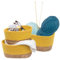 LIVIVO Tulla Seagrass Shelf Storage Baskets - 3-Piece Stackable Set, Decorative Rope Design, Versatile Home Organiser Bin For Living Room, Bedroom, Office, Bathroom, Underbed (SUNFLOWER)