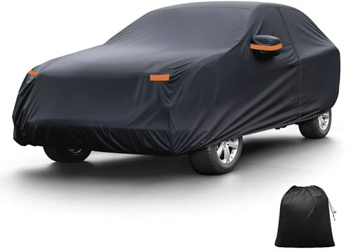 X AUTOHAUX Car Cover for BMW X1 2009-2025 Aluminum Film Outdoor Waterproof Sun Rain Snow Hail Protection with Driver Door Zipper