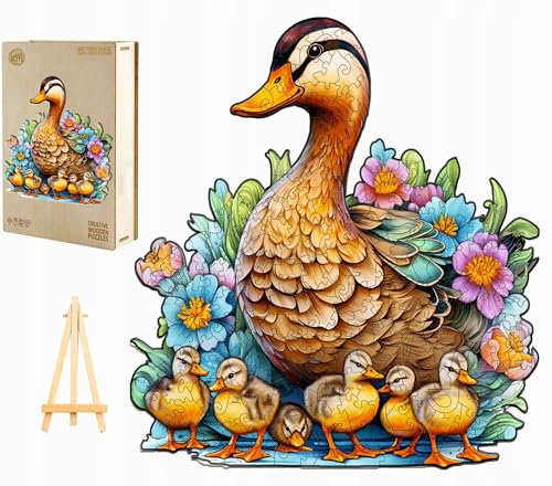PASJO - Holzpuzzle Erwachsene mit Vögelmotiv 290 Teile 35,5x34 cm - Geschenkidee für Kinder - Holz Puzzle Vögel - Einzigartige Tierförmige Holz-Puzzle - Creative Jigsaw aus Holz für Erwachsene