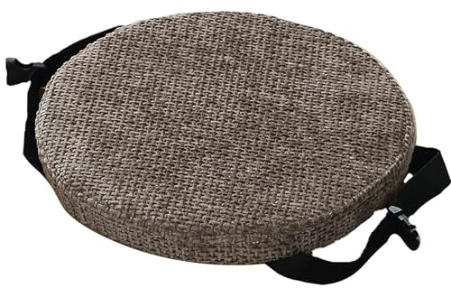 ZIBENE Sitzkissen Barhocker Rund mit Befestigung, Sitzkissen Rund 33cm für Hocker, Stuhlkissen Rund 33cm rutschfest Verdicken Gepolstertes für KüChen Hocker Waschbar Abnehmbar Rund Sitzpolster