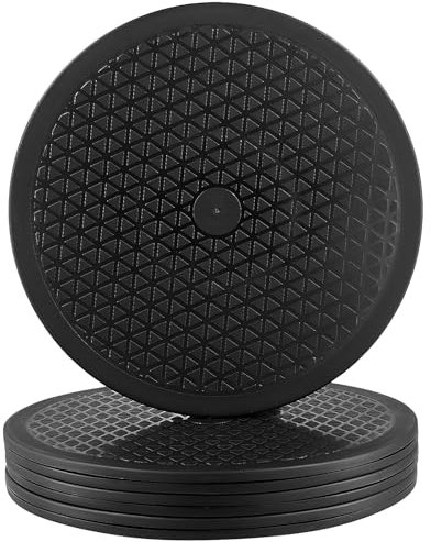 SINJEUN 4 PCS 12 Inch 360° Rotating Swivel, Black Rotating Swivel Stand Turntable, Lazy Susan Monitor Stands for Plants, Models, Handicraft