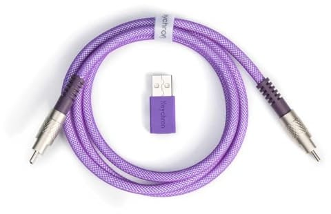 Keychron Kabel für mechanische Tastatur Typ-C + Typ-A zu Typ-C Adapter, Doppelmantel Geek, 100cm - Lila