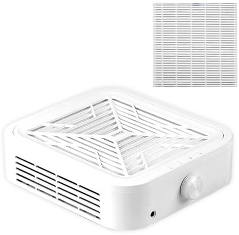 Extractor de Polvo de Uñas, Aspirador de Uñas de 120 W con Filtro Reutilizable, Potente Extractor Profesional de Polvo de Uñas, Nail Vacuums Cleaner Turbo Brushless para Hogar