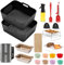 HAUXEL Accessoires Pour Friteuse À Air Pour Ninja Double Stack Xl, Air Fryer Accessoires Pour Cosori Dual Zone 8,5l, Moule En Silicone Sur Mesure Pour Ninja Sl400eu 9,5l Et COSORI 2 Compartiments