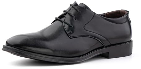 Hitmars Zapatos de Vestir Hombre Derby Oxford Zapatos de Cordones Zapatos de Traje Clásico Formales Casuales A Negro EU 45
