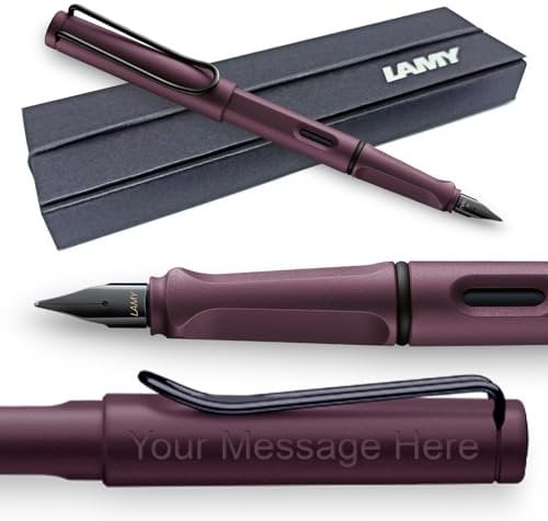 Fountain Pen Lamy Safari - Personalised with Engraving (Italic 1.1mm Nib, Scarlet)