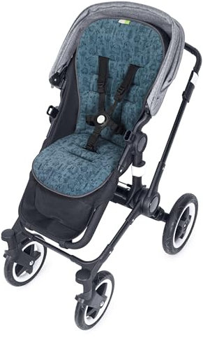 Priebes Sitzauflage Kinderwagen - Ergonomische, Zweiseitig Verwendbare Sitzauflage Buggy - Baumwollstoff & Mesh, Temperaturregulierend, Waschbar, Größe 32x80 cm, Buggy Einlage
