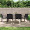 IKAYAA Sitzgruppe für 6 Personen Metall Essgruppe Esstisch mit 6 Stühlen Gartenmöbel Set mit Metallgestell Gartenmöbel für Terrasse, Schwarz 7-TLG