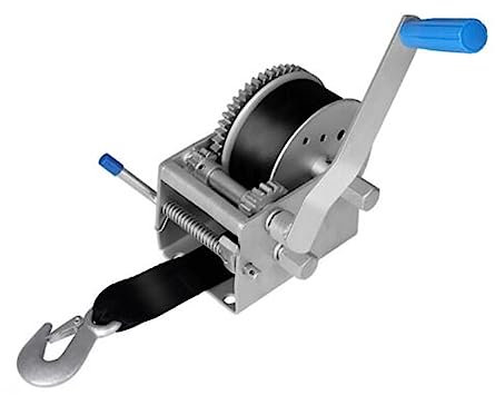 Elektrische Seilwinde, Handwinde, Bootsanhänger-Handwinde, 4WD, 3000 kg/6615 lb, manuelles Auto-Gurtband, 3-Gang, für Autos, Heimwerkerarbeiten, Frachtumschlag, für Garagen, Lagerhallen, Fabriken