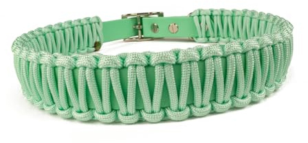 Hundehalsband Lori Tierluxe - Handgemacht, Paracord, Biothane (Minze, XS Halsumfang 20-25 cm)