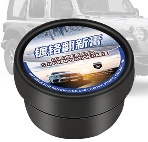 Detergente Cromo per Auto | Lucidante Cromo - Crema 50g Non Abrasiva Protettiva Lucido Alto Impermeabile Antiruggine Veloce Azione per Pulizia Moto Cerchioni Fari Auto
