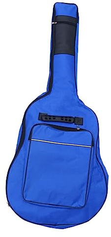 BESPORTBLE wasserdichte Folk Gitarrentasche aus Oxford mit Doppelriemen Praktischer Rucksack für Akustik und Gitarre Blau