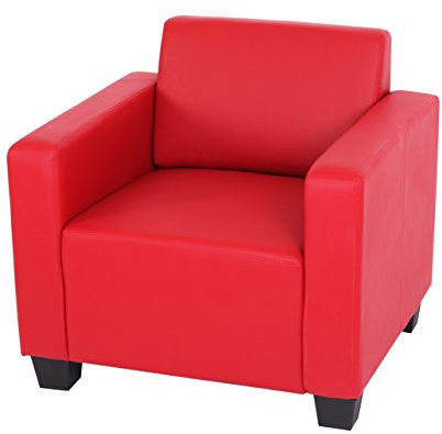 Mendler Sessel Loungesessel Lyon, Kunstleder - rot
