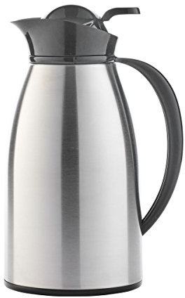 axentia 116712 Mila – Termo (1 L – Jarra para café y té Caliente, Acero Inoxidable, Plata, 18 x 13.5 x 27.5 cm