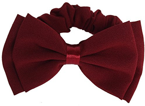 JUSTFOX - Schleife Haargummis in bordeaux Haargummis Schleifen Gummibänder Pferdeschwanzhalter Haargummis Dünnes Band Cheer Cheerleading Head Styling Zubehör für Mädchen und Frauen