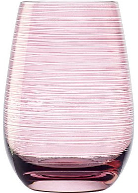 Stölzle Lausitz Wassergläser Twister Flieder 6er-Set 465 ml – Allroundgläser für Wasser, Saft & Cocktails – Hochwertige Trinkgläser aus bleifreiem Kristallglas – Spülmaschinengeeignet & stoßfest