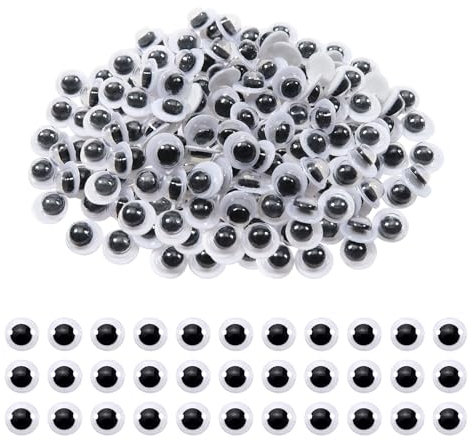 TOAOB 500pcs Mini Wiggle Googly Eyes with Self Adhesive Black White Round Sticky Wobbly Eyes Plastic Craft Eyes 5mm for Soft Doll Making Plush Crochet Stickers and DIY Crafts