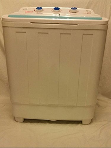LEISURE DIRECT 230V TWIN PORTABLE WASHING MACHINE FOR STUDENTS + SPIN FUNCTION + ELECTRIC PUMP DRAIN