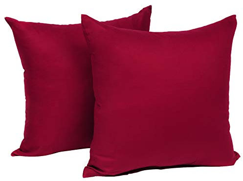 WOLTU 2er Set Kissenbezug 35x35 cm Bordeaux 100% Baumwolle, Nur Kissenbezug - Kissenbezüge Kopfkissenbezug mit Reissverschluss,Weicher Sofakissenbezug, Doppelpack Dekokissenbezug