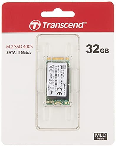 Transcend SSD interno MTS400S M.2 2242 SATA III 6 Gb/s da 32 GB, memoria MLC NAND TS32GMTS400S