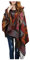 MeiPing Frauen-Farbblock-Decke Große Strickjacke-Poncho-Kap-Schal-Verpackung