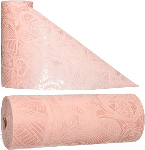 AmaCasa Tischläufer Herz Wasserabweisend | Lotoseffekt | 23cm/20m Champagner | Dekorativ für Partys und andere Feierlichkeiten | Wiederverwendbar