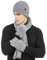 LumiSyne Winter 3 In 1 Mütze Schal Handschuh Sets Für Herren Damen Exquisite Jacquard Einfarbig Schal Beanie Strickmütze Touchscreen Handschuhe Fortschrittlicher Weicher Chenille Stoff