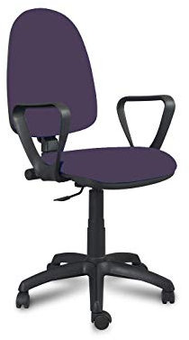 HERSO - Silla Oficina Alta Ergonómica Giratoria con Sistema Contacto Permanente para Escritorio. Asiento de Goma Flexible de Alta Densidad de 30 kgs/m3. Brazos Incluidos.Color Violeta