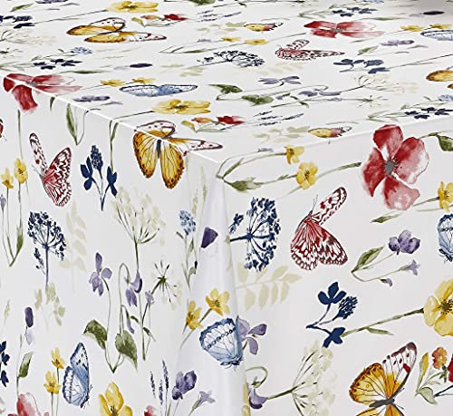 PVC Tischdecke Spring 2 Schmetterling Wachstuch • Breite & Länge wählbar • abwaschbare Tischdecke, Größe:140 x 100 cm