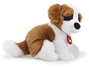Trudi 22325 Klassik Plüschhund Bernhardiner Bob ca. 20 cm, Größe S, hochwertiges Stofftier mit weichen Materialien, Plüschtier mit realistischen Details, waschbar, Kuscheltier für Kinder, Weiß/Braun