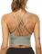 Sykooria Sport BH Damen Gepolstert Bustier Damen BH ohne Buegel Spaghettiträger Cross Back Design Push up BH Sport Bra Top für Yoga Fitness, Grün M