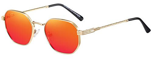 H HELMUT JUST Sonnenbrille Herren Ultraleicht UV400 CAT 3 Retro Metallrahmen Sonnenbrille Polarisiert Unisex