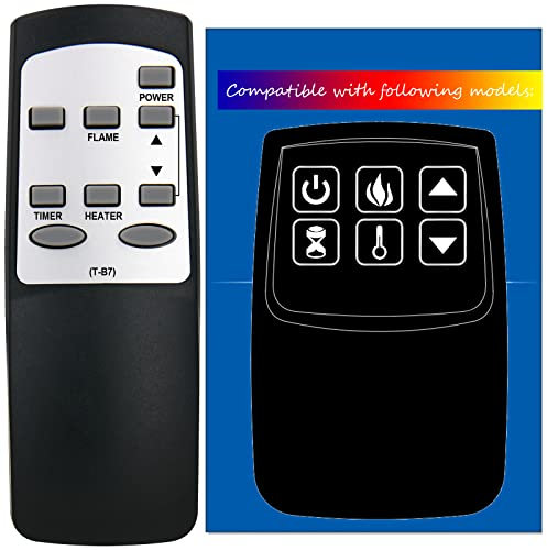 RCECAOSHAN Replacement for Twin Star Dura Flame Fireplace Heater Remote Control 201F300GRA 201F300GRA-C202 201F300GRA-0107 201F300GRA-0107DF 201F300GRA-C202DF 2311200GRA 2311200GRA-PR0D (T-B7)