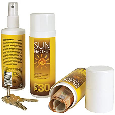 Sonnenmilch Dosen-Safe Geldversteck - Dosentresor Versteckdose Geheimversteck Mini Tresor Strandsafe