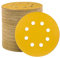 STEBRUAM 100pcs 125mm sanding discs, Sanding Discs Pads for Random Orbital Sander pads and All Oscillating Tools, yellow sanding discs 125mm Hook and Loop 320 Grit 8 Hole 5 Inch Round