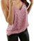BUKINIE Canotta estiva da donna senza maniche con paillettes, scintillante canotta con paillettes, rosa, XL