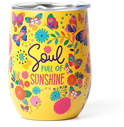 Legami - Vaso térmico 325 ml, Hot&Cold, Ø 9 cm, de acero inoxidable de doble capa y plástico, tema Butterfly, reutilizable, tapón hermético con orificio para pajita, ligero, resistente