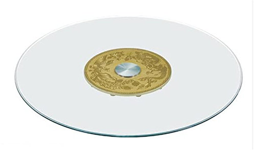 LIGUOYI Glasplatte Rund Glass, Glass Turntable, Flat 360 ° Rotating, Runde Tischplatte Aus Gehärtetem Transparent Glass, Glasscheibe Tischplatte Für Küche Esstisch, Gartentisch, Familienessen