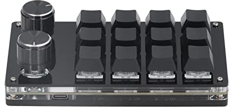 Clavier macro, clavier mécanique programmable à 12 touches OSU avec 2 boutons - Petit clavier de jeu programmable avec câble USB - Pour jeux, musique, médias