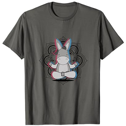 Yoga Esel Mandala Lotusblume Meditationsesel T-Shirt