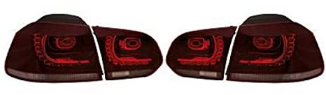 DM Autoteile 137196 Rückleuchten Kirschrot Rot Smoke Set Innen+Außen kompatibel für VW Golf VI auch R20